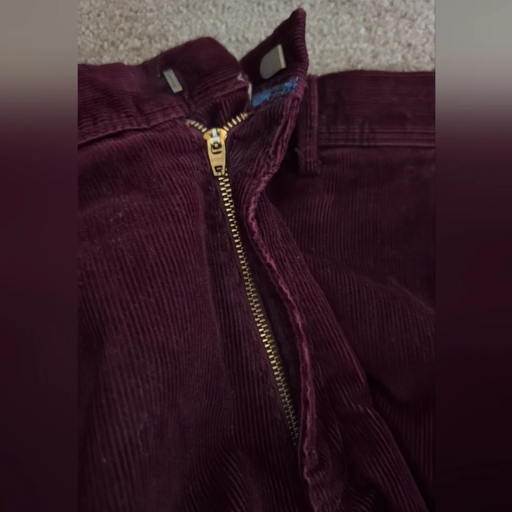 Repreve Men's Burgundy High Waisted Corduroy Straight Leg Dress Pants